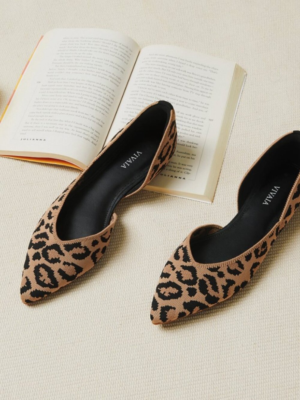 VIVAIA Leopard Print Pointed Toe Flats Size 38